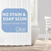 Downluxe PEVA White Lightweight Peva Shower Curtain Liner